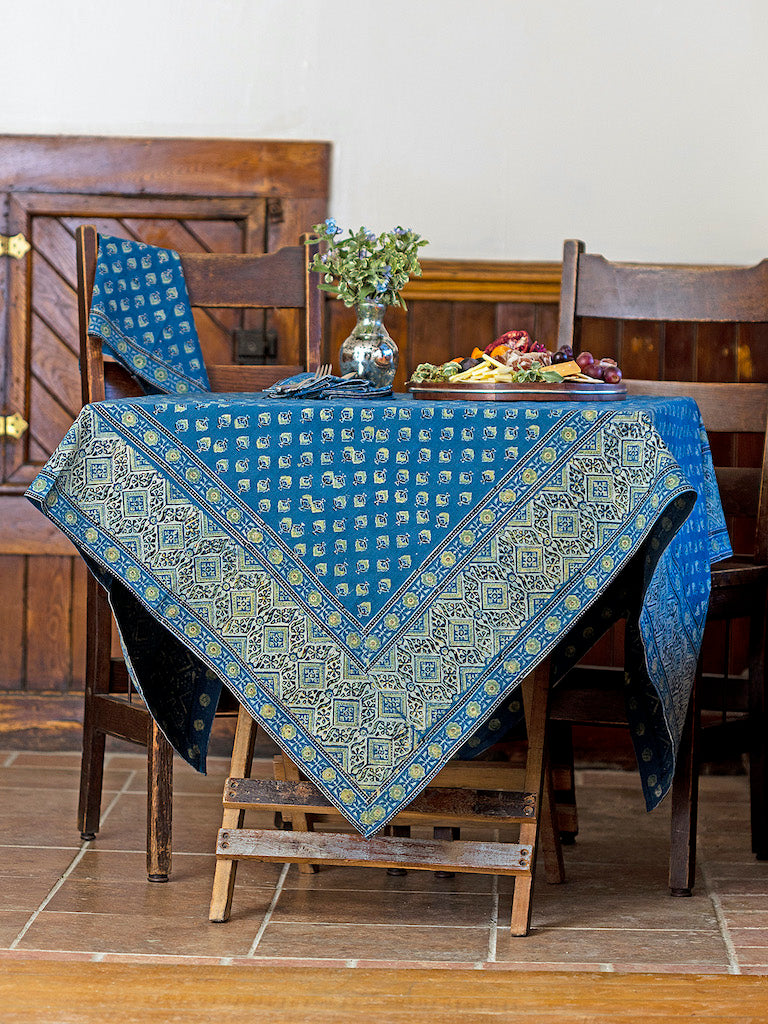 Bohemian Natural Dye Tablecloth and Napkins