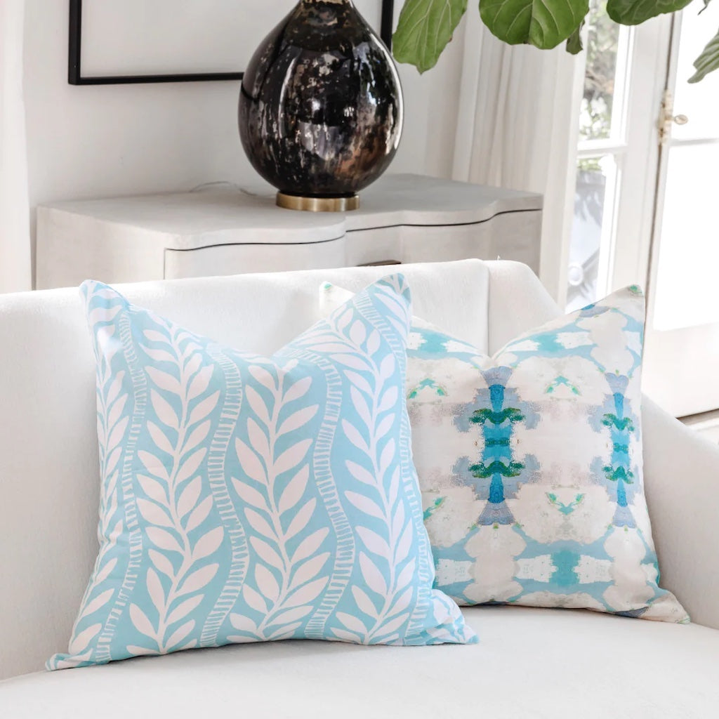 Vineyard Trellis Blue Decorative Pillow