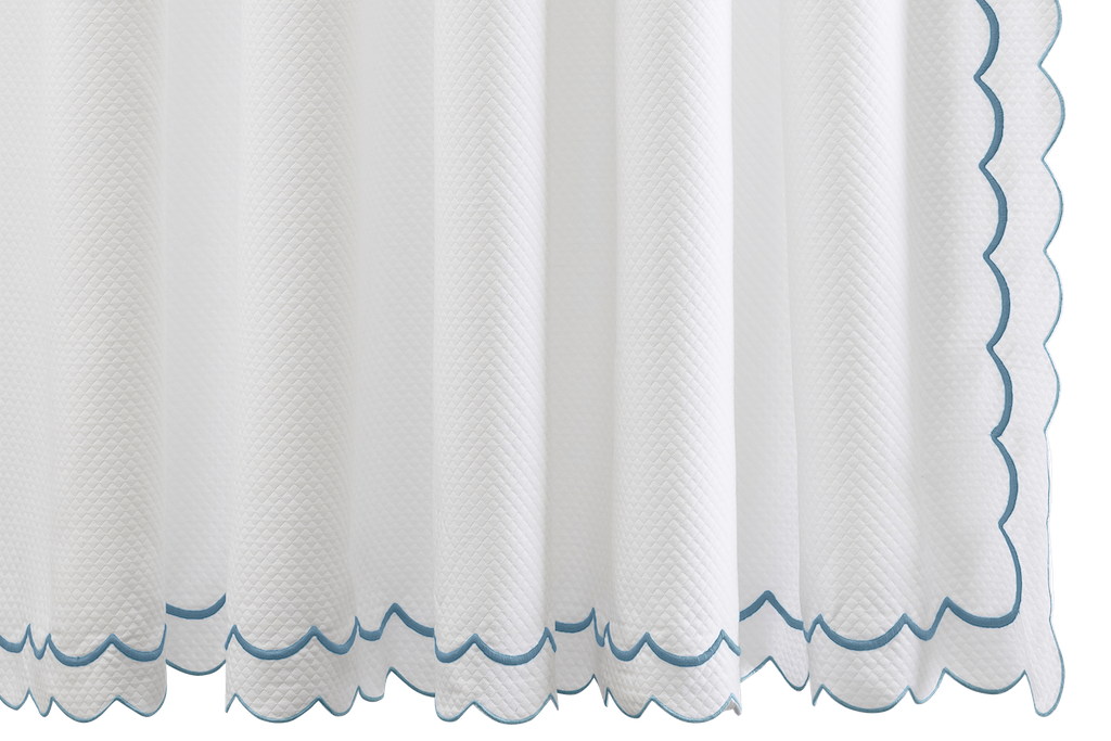 Matouk India Pique Shower Curtain Cerulean