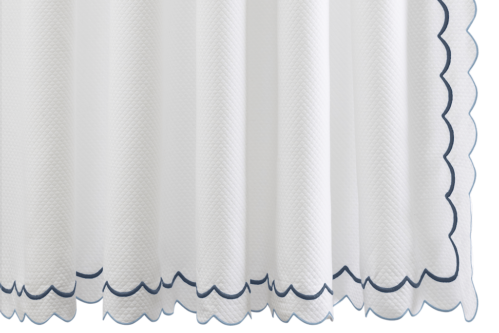 Matouk India Pique Shower Curtain Hazy Blue