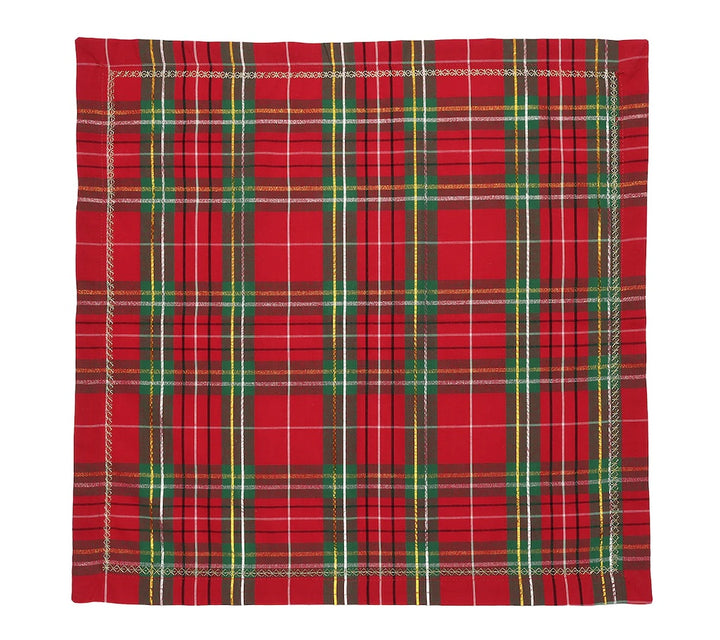 Xmas Plaid Napkin in Red, Green & Gold