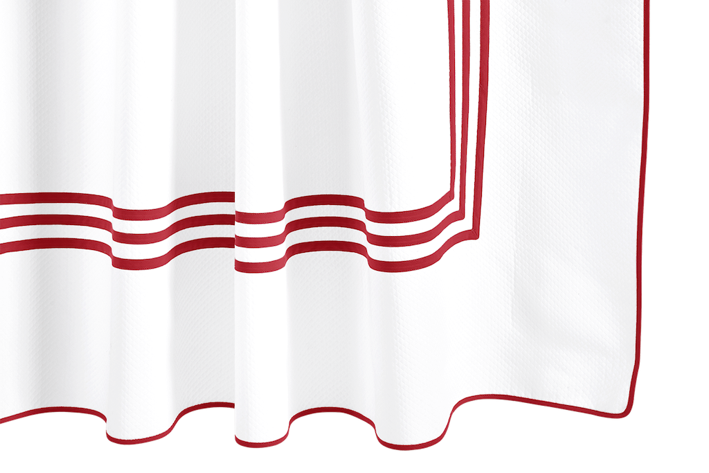 Matouk Newport Shower Curtain Red