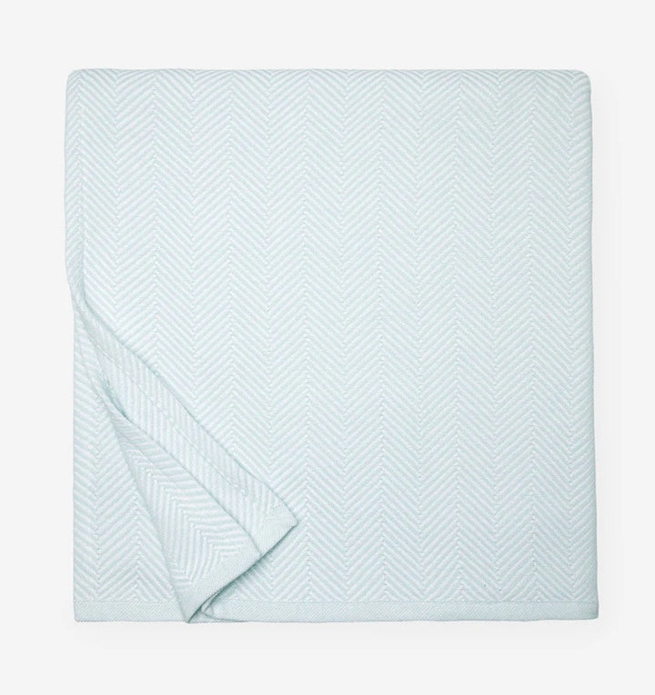 Camilo Blanket White/Aquamarine