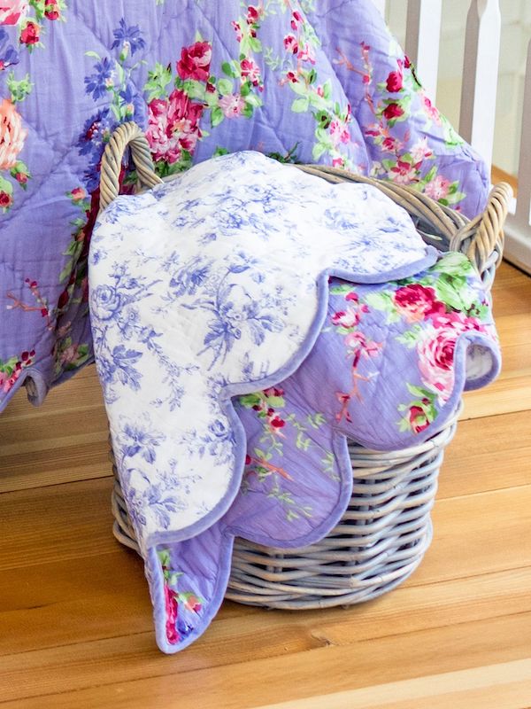 Cottage Rose Periwinkle Throw