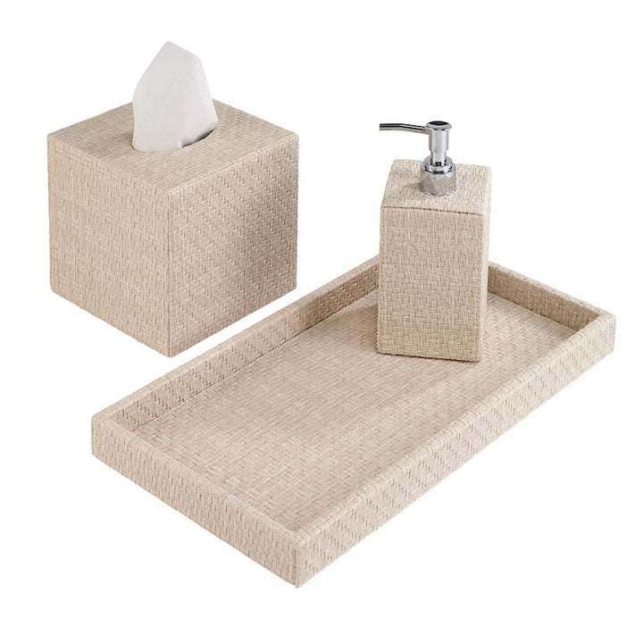 Wicker Bath Accessories in Cream