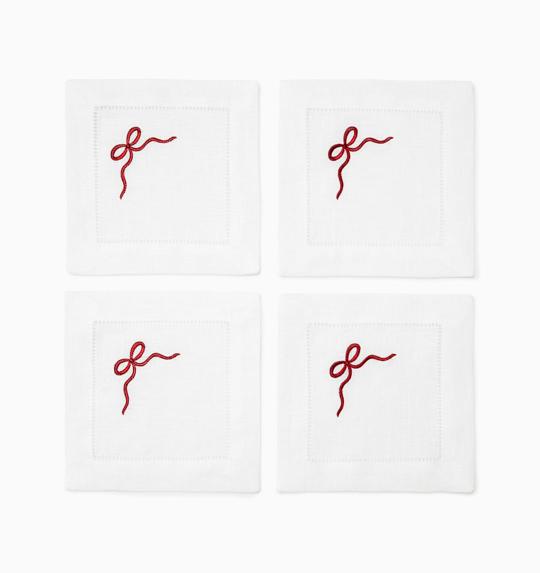 Regalo Cocktail Napkins White/Red