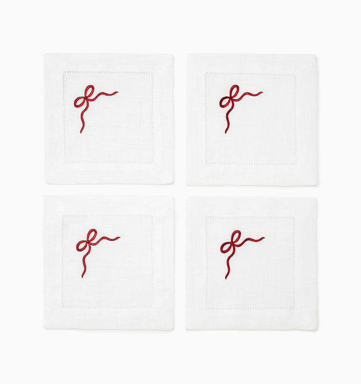 Regalo Cocktail Napkins White/Red
