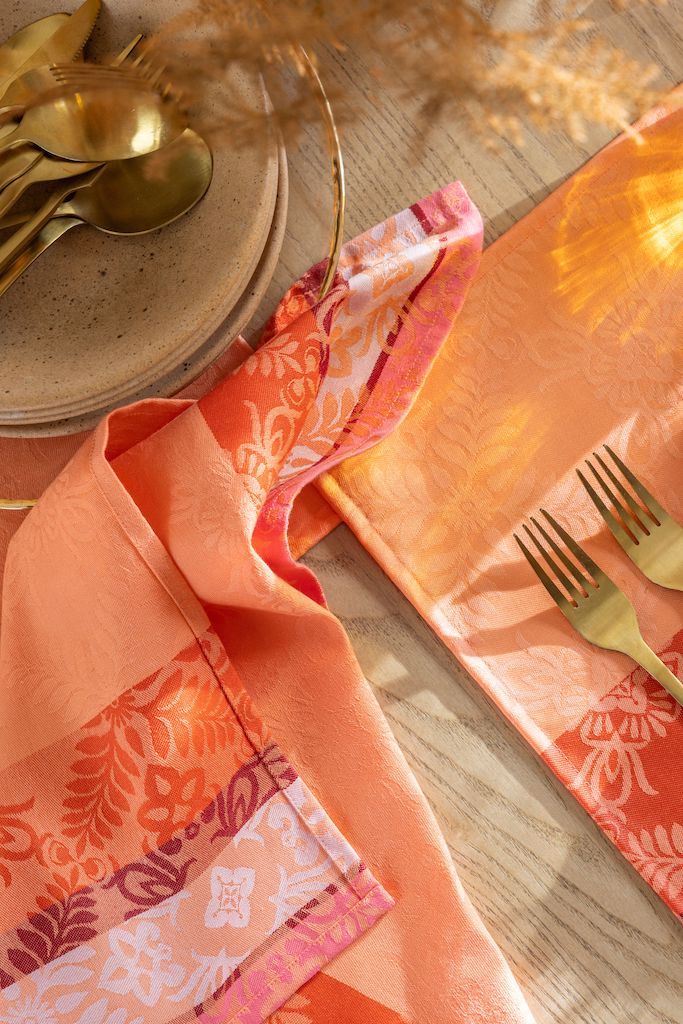 Mumbai Orange Napkins and Runners