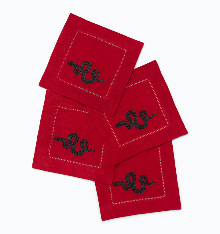 Year Of The Snake Red/Black Napkins