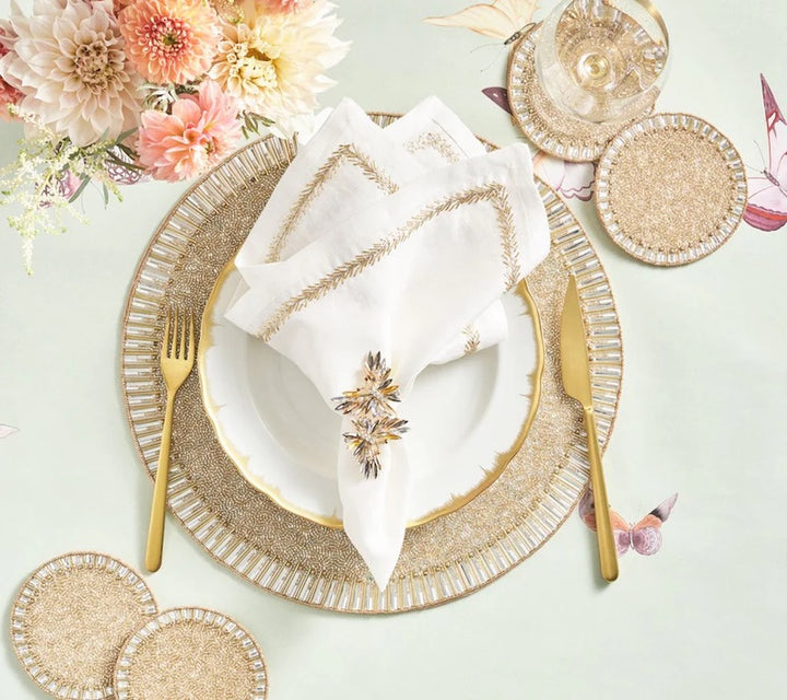 Bevel Coasters in Gold & Silver