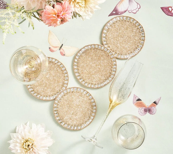 Bevel Coasters in Gold & Silver