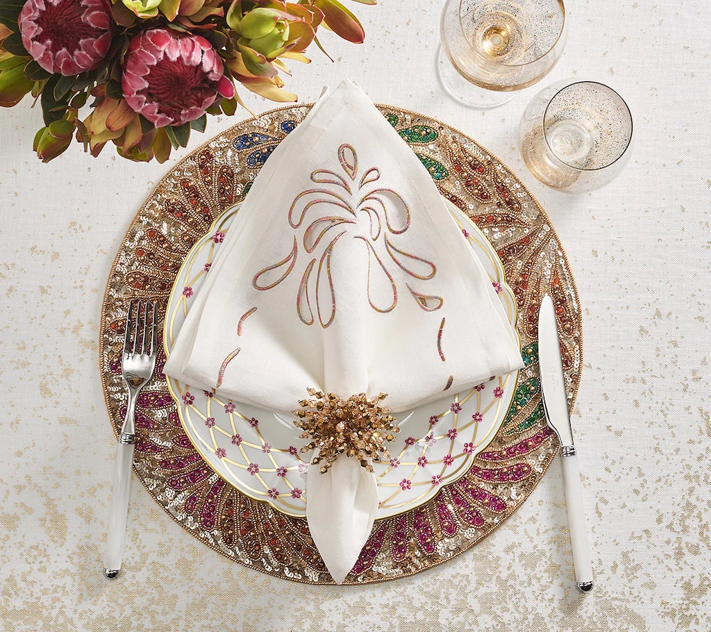 Fireworks Napkin in White & Multi