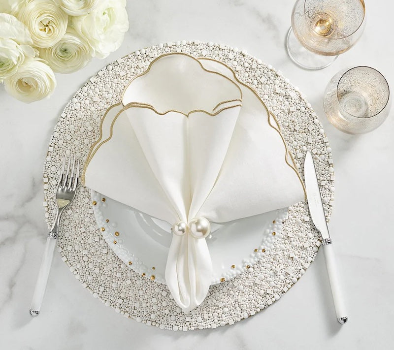 Pearl Napkin Ring in Gold