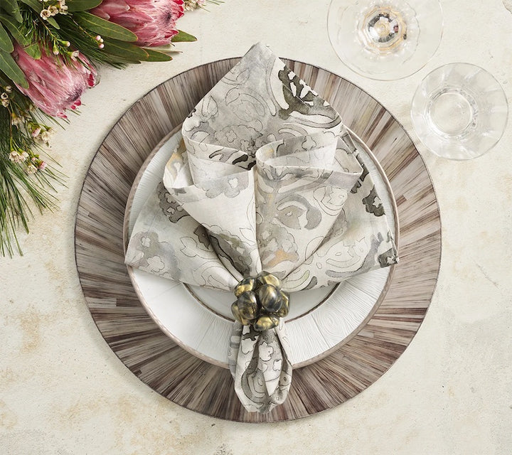 Giverny Napkin in Natural & Gray