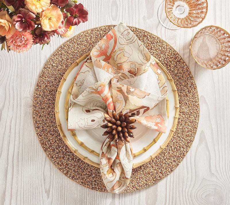 Giverny Napkin in Natural & Brown