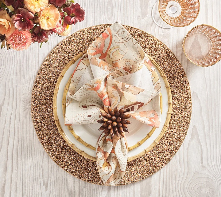 Giverny Napkin in Natural & Brown
