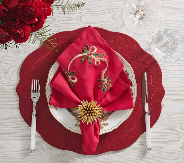 Xmas Ribbon Napkins Clear