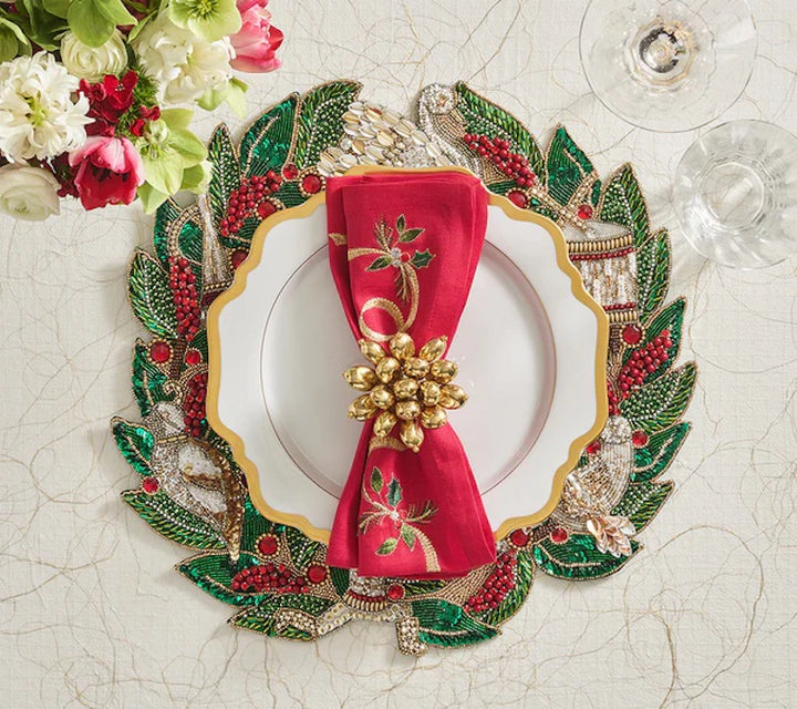 Xmas Ribbon Napkins Clear