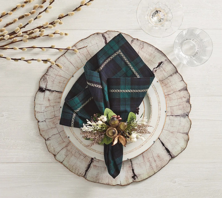 Watchplaid Napkin in Blue & Green