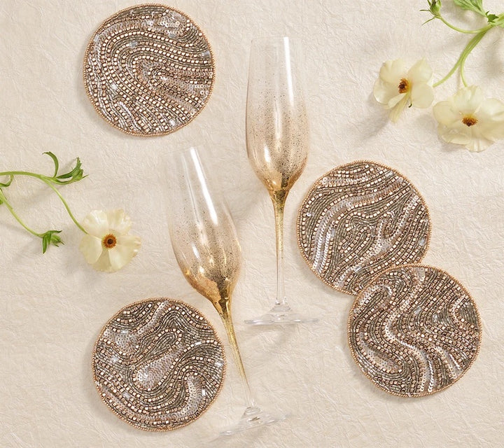 Luster Drink Coasters in Gold & Silver
