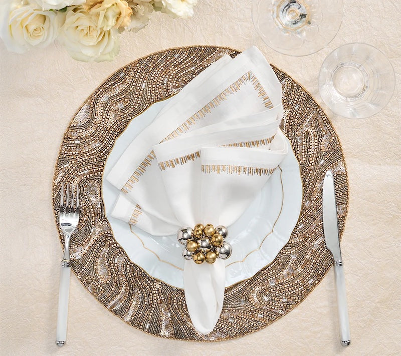 Luster Placemat in Gold & Silver