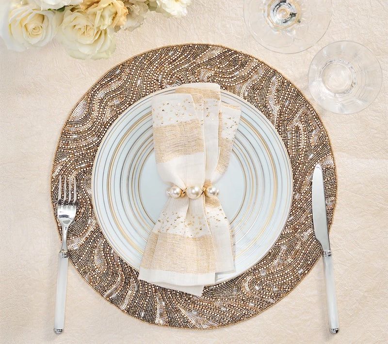 Luster Placemat in Gold & Silver