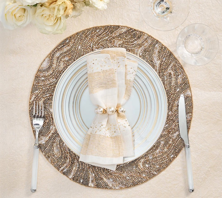 Luster Placemat in Gold & Silver