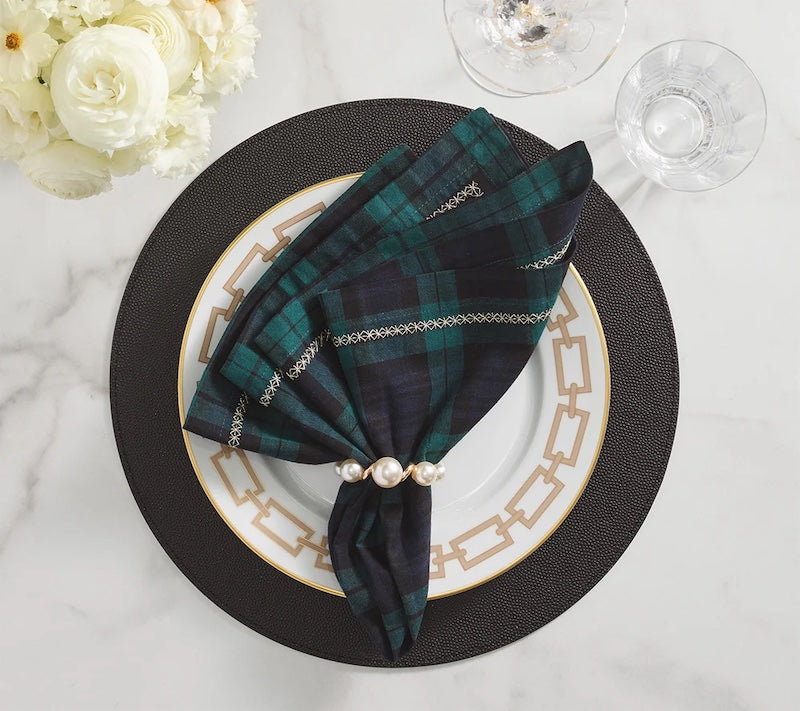 Watchplaid Napkin in Blue & Green