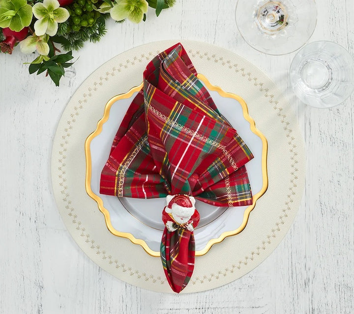 Santa Napkin Ring in Red & White