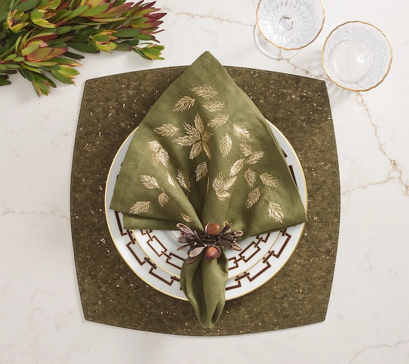 Whistler Placemat in Olive & Gold