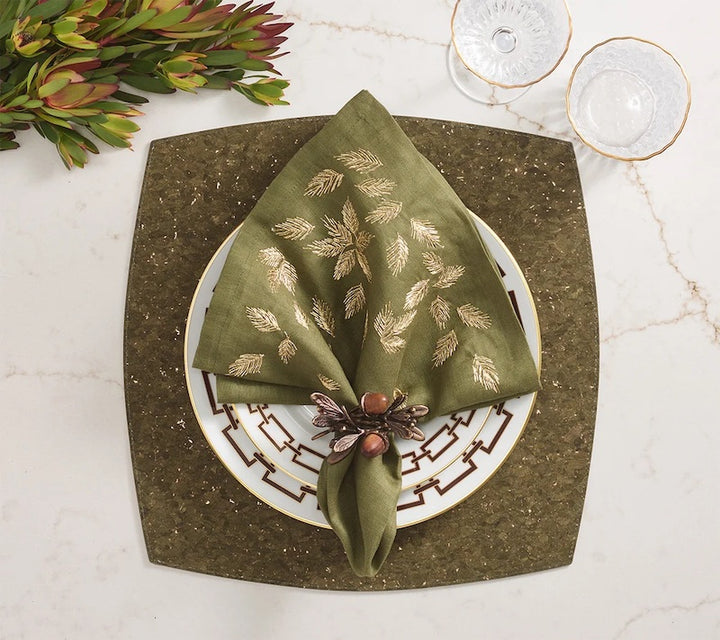 Whistler Placemat in Olive & Gold