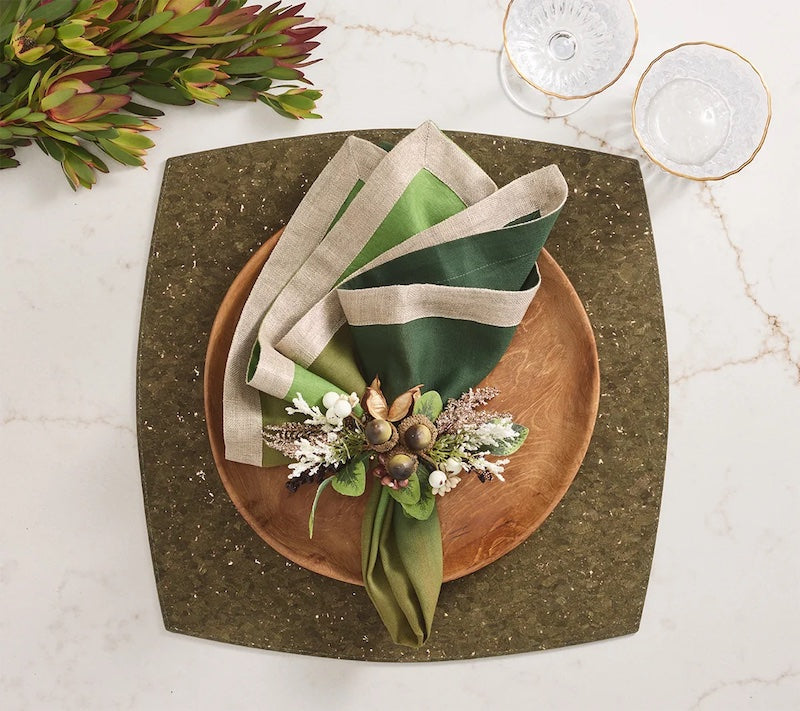 Whistler Placemat in Olive & Gold