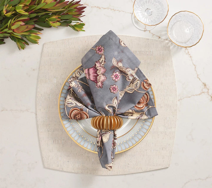 Paisley Vine Napkin in Blue & Gray