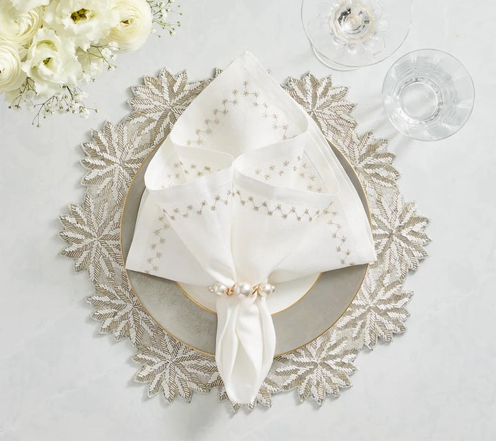 Winter Lace Placemat in Silver & Crystal