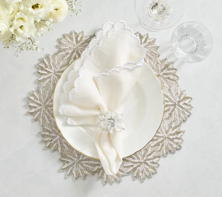 Winter Lace Placemat in Silver & Crystal