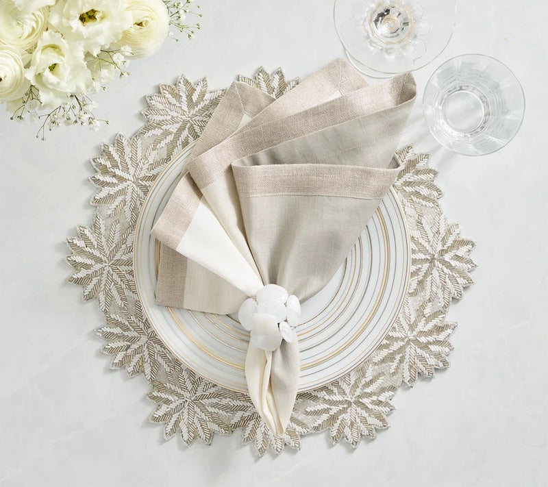 Winter Lace Placemat in Silver & Crystal