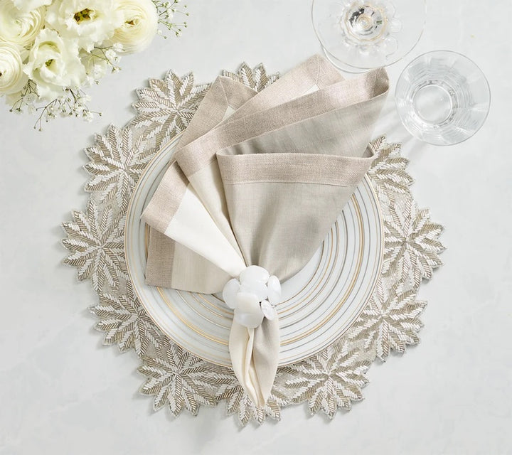 Winter Lace Placemat in Silver & Crystal