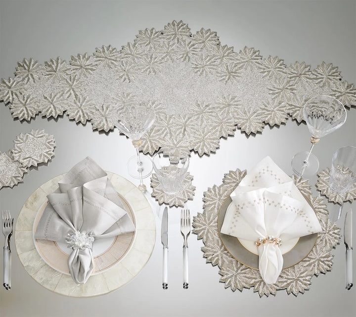 Winter Lace Runner in Silver & Crystal