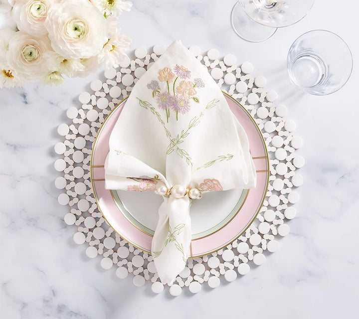 Pearl Drift Napkin Ring in Pearl & Gold