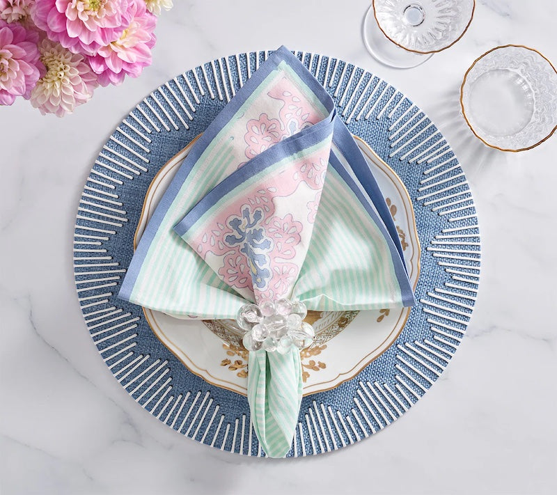 Filigree Napkin in White & Sorbet