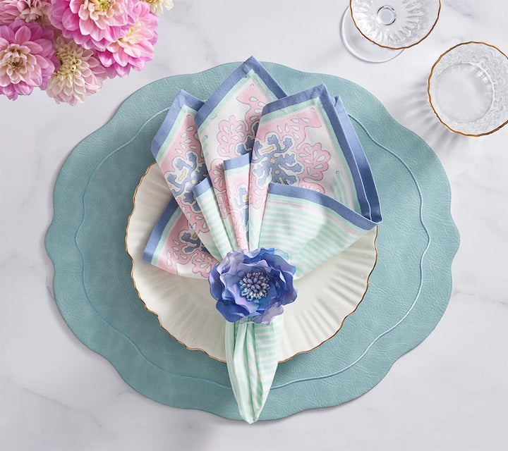 Filigree Napkin in White & Sorbet