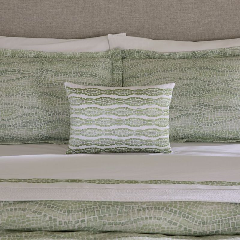 Cobblestones Decorative Pillows in White and Green