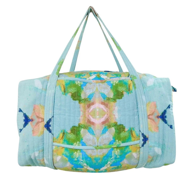 Stained Glass Blue Weekender Duffle Bag