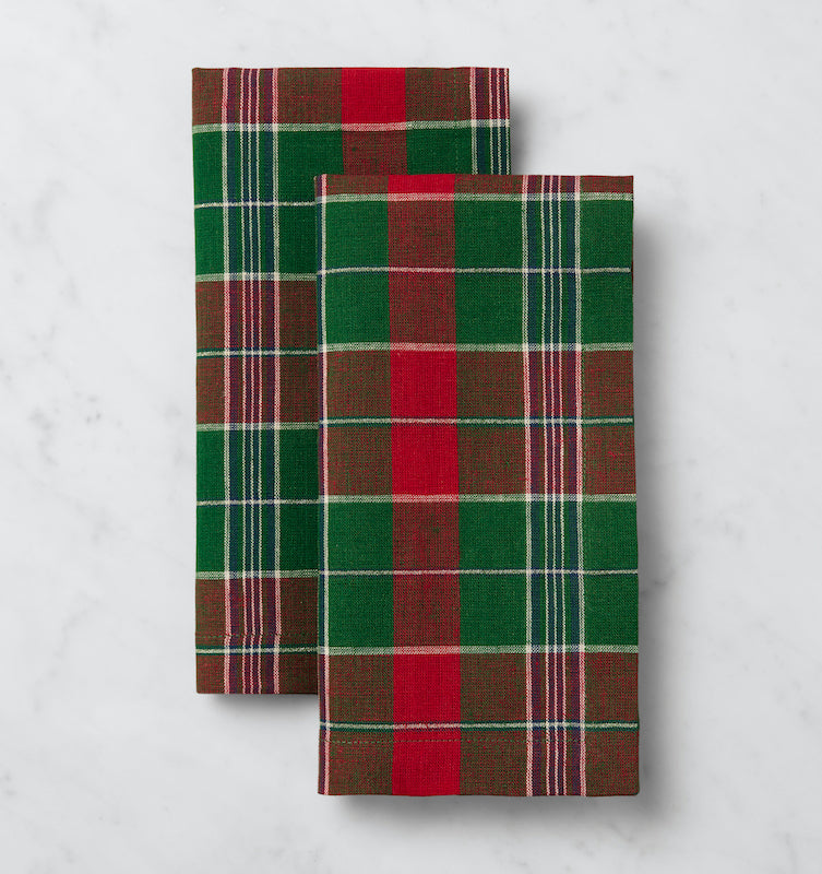 Masseria Table Linens Emerald/Red