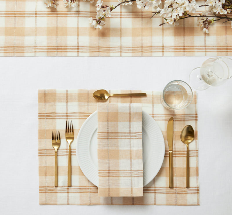 Masseria Table Linens Almond/Oyster