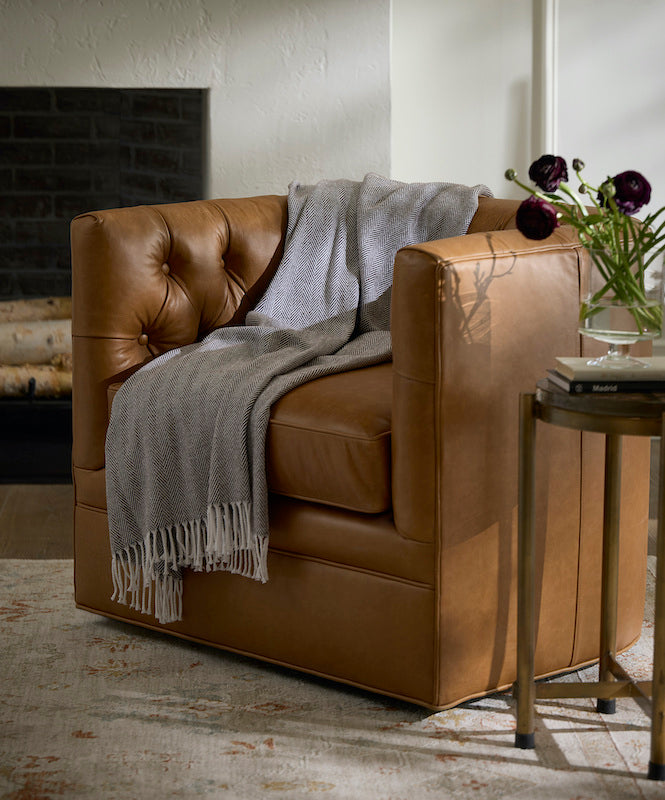 Celine Throw White/Mocha