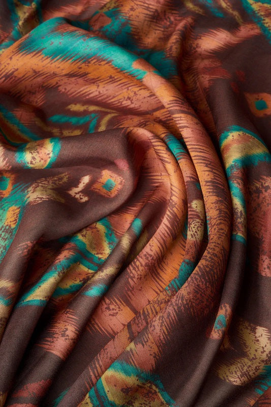 Chocolate Ikat Kimono Gown