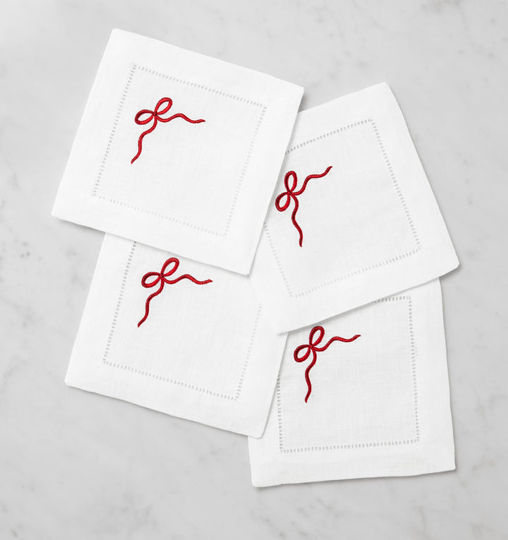 Regalo Cocktail Napkins White/Red