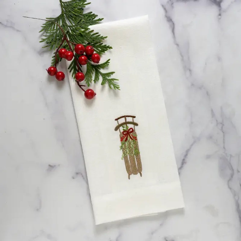 Christmas Sled Linen Towel