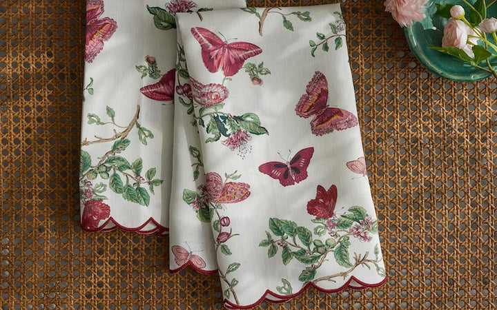 Matouk Schumacher Baudin Butterfly Linen Guest Towels